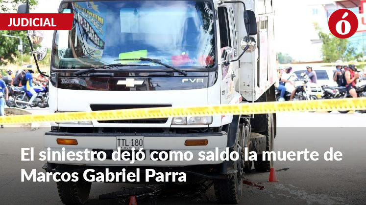 Ciclista no respetó la señal de pare y fue arrollado por una volqueta